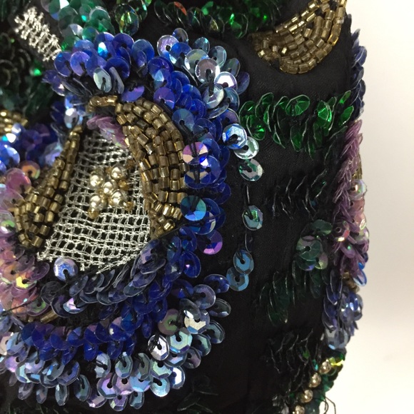 80’s Vintage beaded/sequin silk jacket - Picture 8 of 11